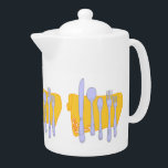 Dinnerware Cooking Design Template Teapot<br><div class="desc">A set of simple silverware on a pretty golden yellow table napkin embellished in golds.  Click Customize It to add your name or message to this design,  change background colors and more.</div>