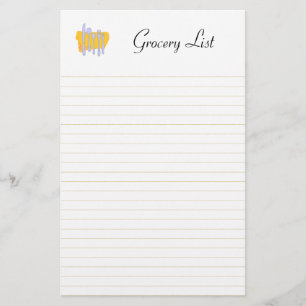 Dinnerware Lined Grocery List Stationery