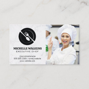 Dinnerware Logo Chef in Kitchen Business Card