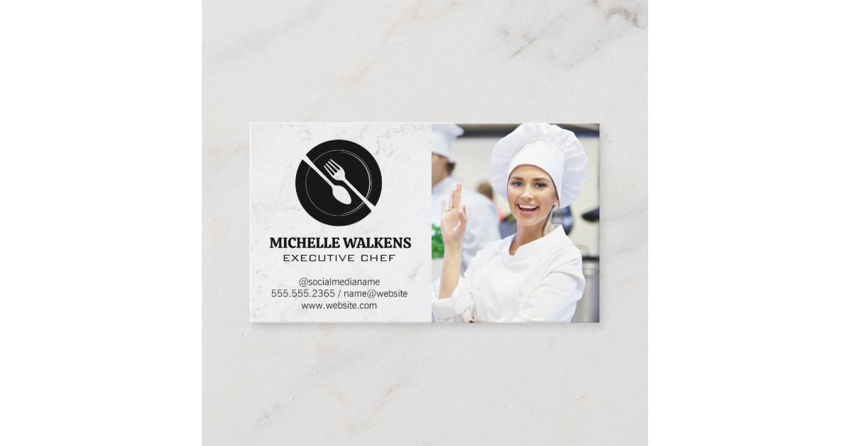 Dinnerware Logo Chef in Kitchen Business Card Zazzle