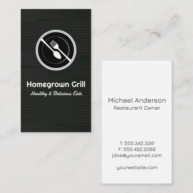 Dinnerware Logo | Restaurant  Business Card (Front/Back)