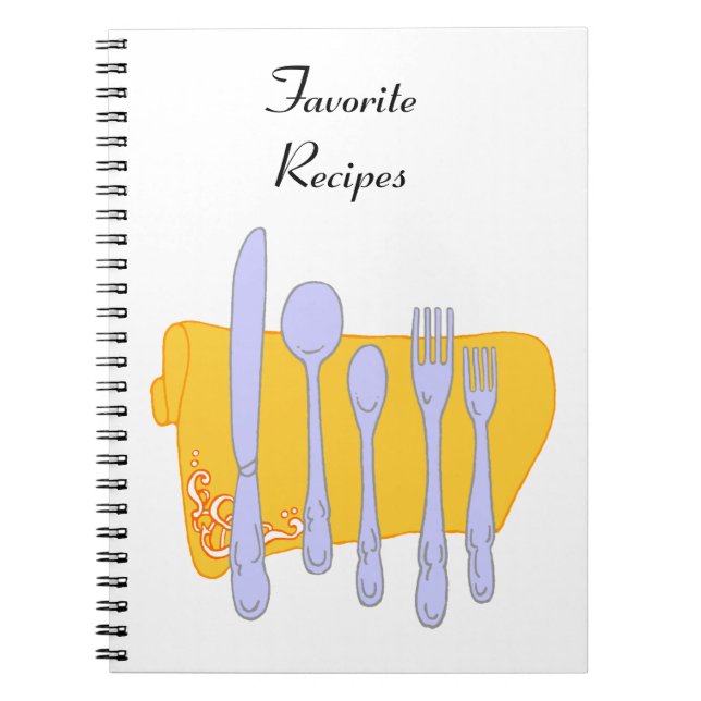 Dinnerware Silverware Design Custom Notebook (Front)