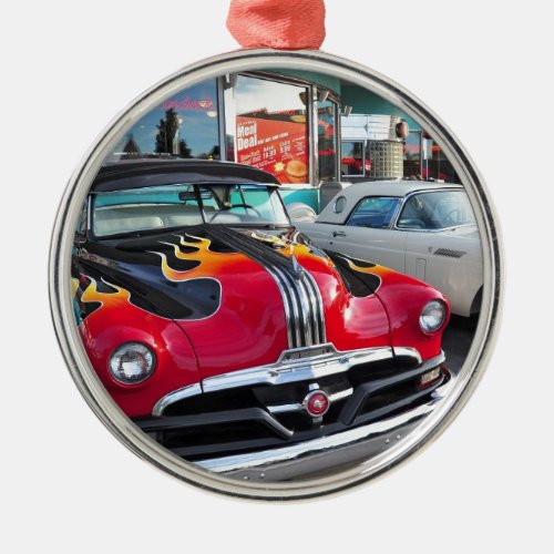 Dinning in the 50s at Mels Diner Metal Ornament