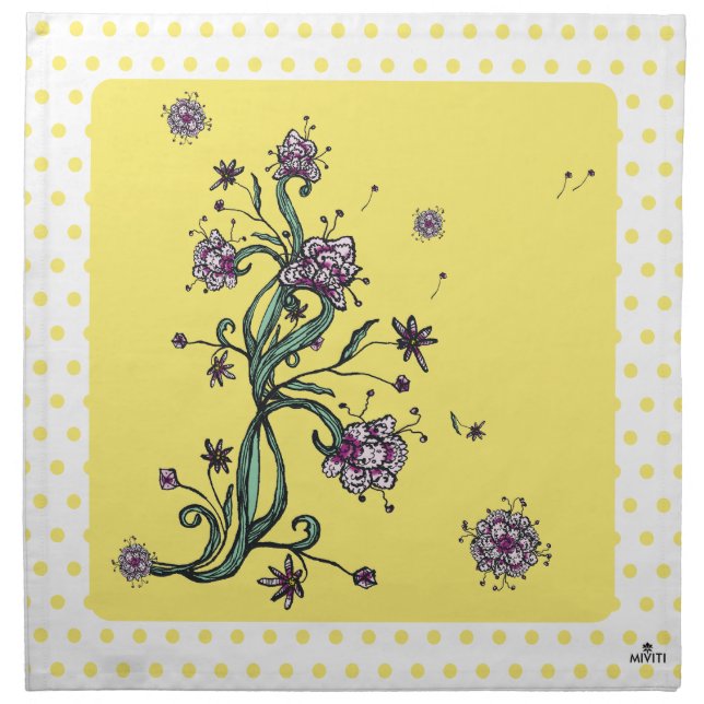 Dinning Napkins Florissima Light Yellow (Front)