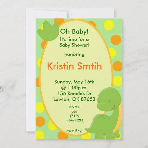 dino2 Oh Baby Its time for aBaby Shower h Invitation