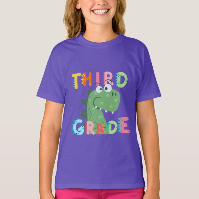 Dino 3rd GRADE Squad teacher student school T-Shirt (Front)