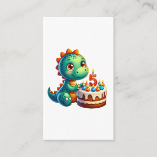 Dino 5th Birthday Enclosure Card