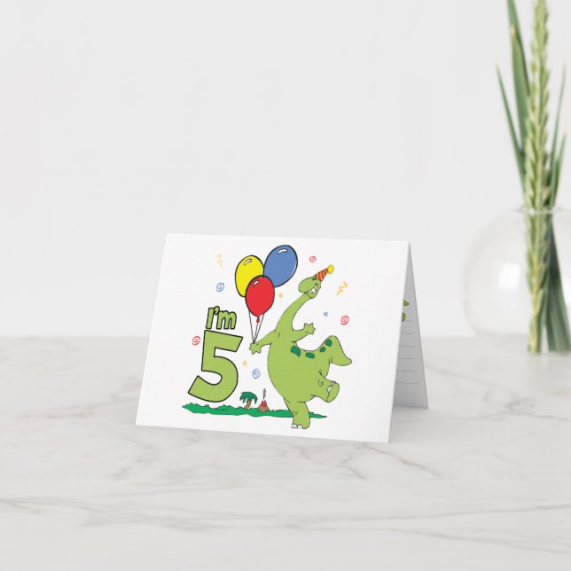 Dino 5th Birthday Invitation (Front)