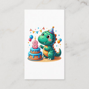 Dino 8th Birthday Business Card