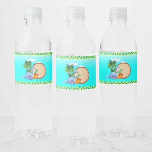 Dino Adventure Birthday Extravaganza_ Roaring Fun Water Bottle Label