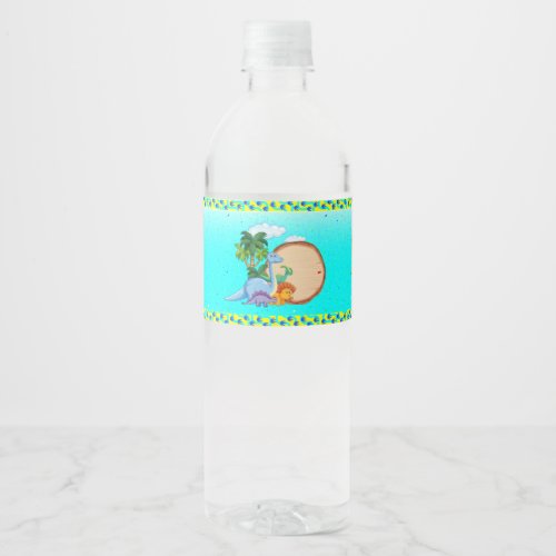 Dino Adventure Birthday Extravaganza_ Roaring Fun Water Bottle Label