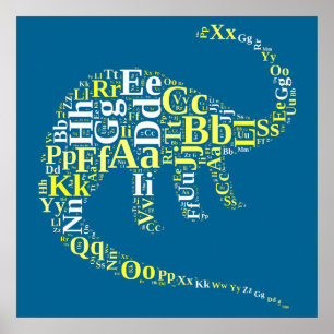 Dino alphabet poster