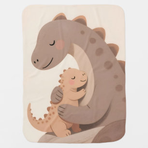 Dino Baby And Mama - Boho Dino Series Blanket