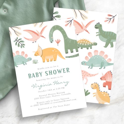 Dino Baby Shower Invitation