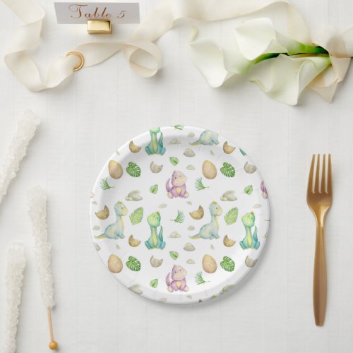 Dino Baby Shower Paper Plates