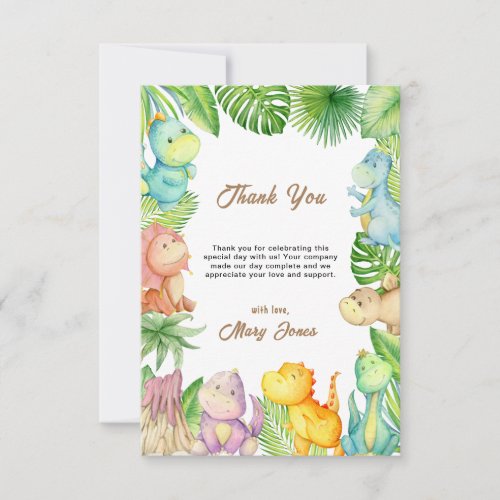 Dino Baby Shower Thank You Card