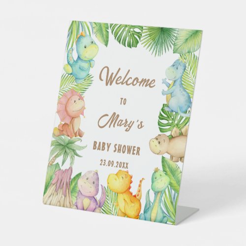 Dino Baby Welcome Pedestal Sign