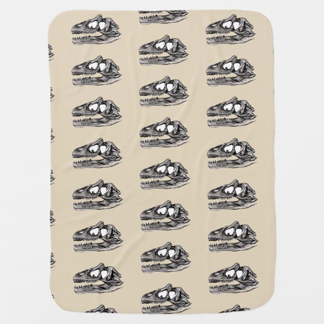 DINO - Beige Baby Blanket (Front)