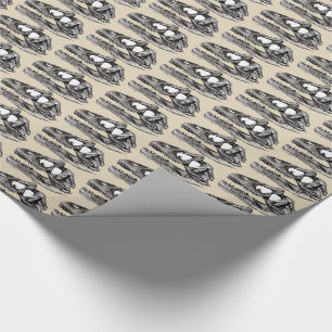 DINO - Beige Glossy Wrapping Paper, 30" x 6' Paper
