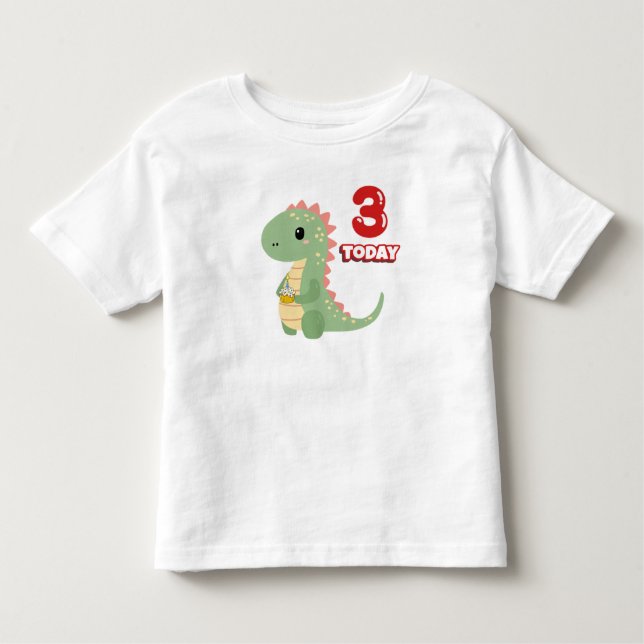 Dino Birthday 3 Today Toddler T-shirt (Front)