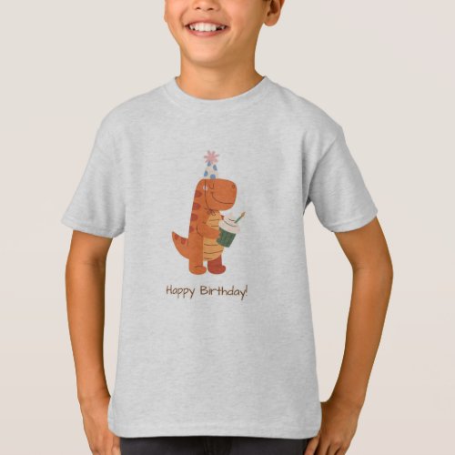 Dino Birthday Bash Happy Birthday Kids Tee T_Shirt