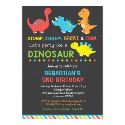 t rex dinosaur birthday invitation zazzle com