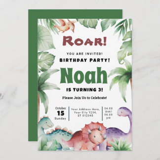 Dino Birthday Party Invitation