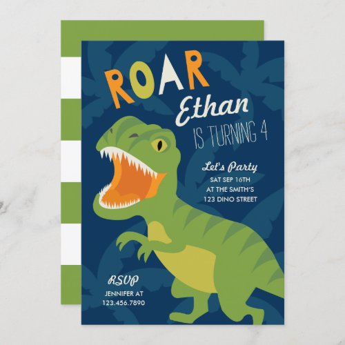 Dino Birthday Party Invite