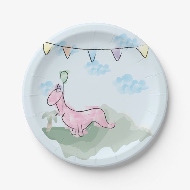 Dino Birthday Party Plate (Front)