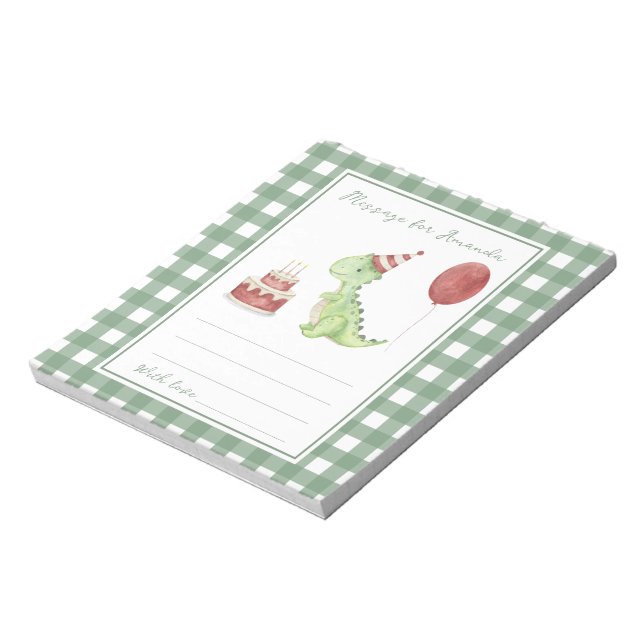 Dino birthday time capsule message notepad (Rotated)
