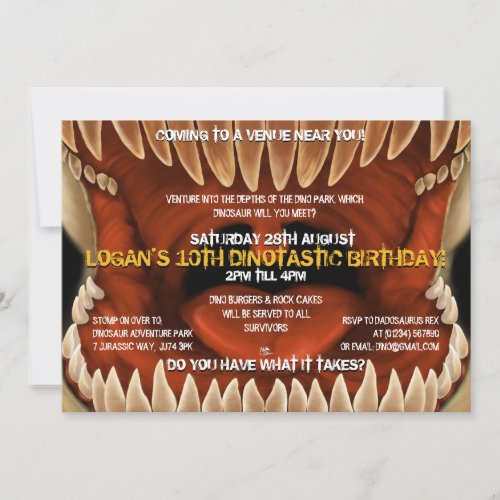 Dino Bite _ Monstrous Dinosaur Party Invitations