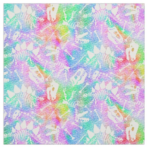 Dino Bone Dig Rainbow  Fabric