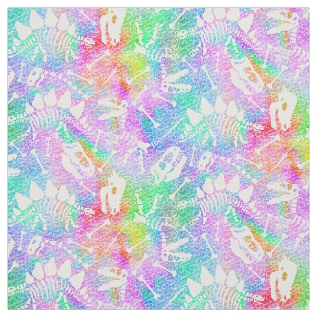 Dino Bone Dig Rainbow  Fabric (Swatch)