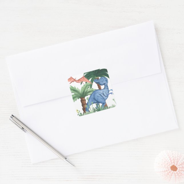 Dino Buddies I Square Sticker (Envelope)