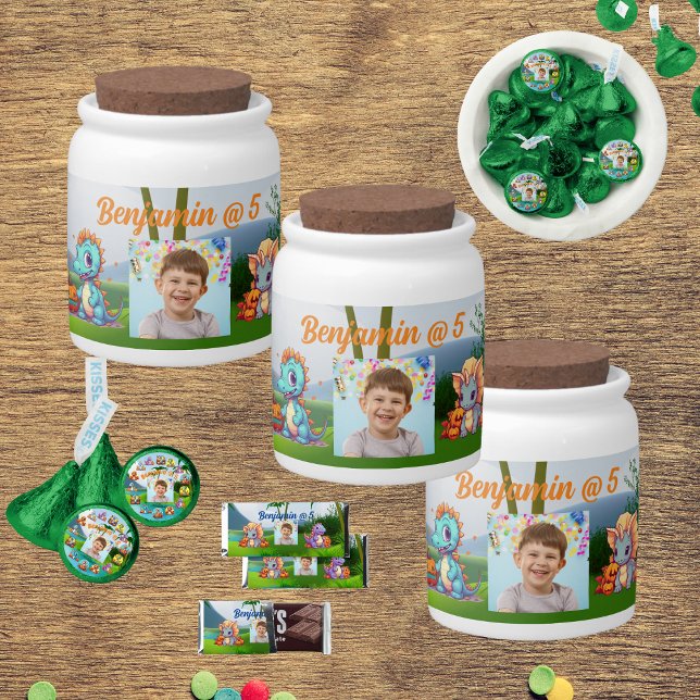 Dino Candy Jar with Custom Photo for Partys (Creator Uploaded)
