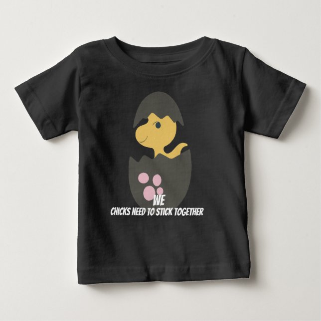 Dino Chick 2 Baby Fine Jersey T-Shirt (Front)