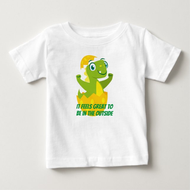 Dino Chick Baby Fine Jersey T-Shirt (Front)