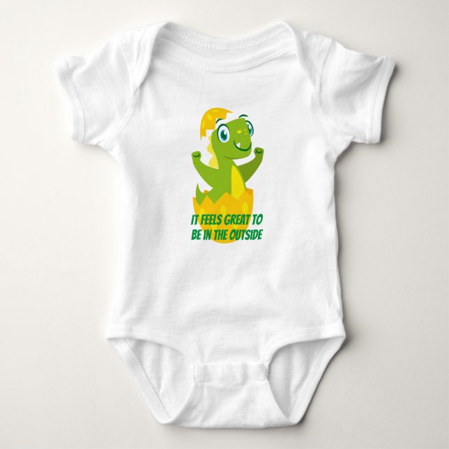 Dino Chick Baby Jersey Bodysuit (Front)