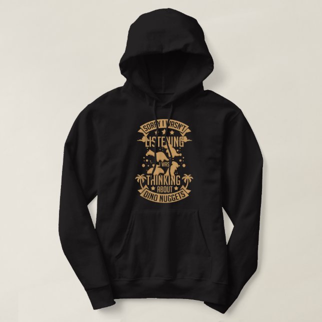 Dino Chicken Nugget Dinosaur Nugs Veggie Funny  Hoodie (Design Front)