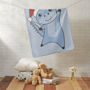 Dino Christmas Dinos Winter Animals Baby Blanket