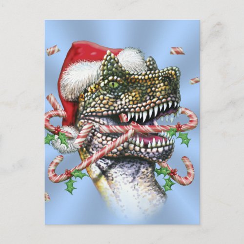 Dino Christmas Holiday Postcard
