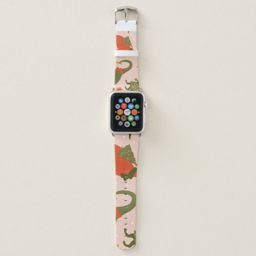 Dino Christmas Party Tree Rex Apple Watch Band