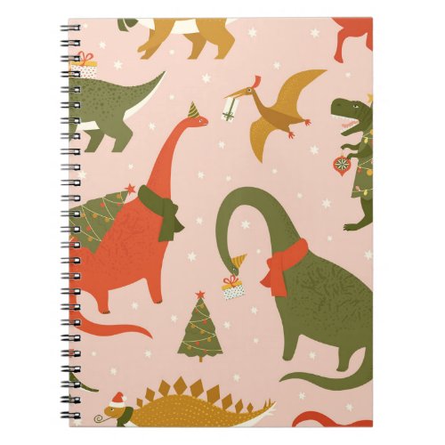 Dino Christmas Party Tree Rex Notebook