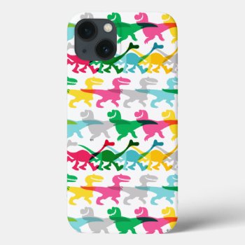 Dino Color Pattern Iphone 13 Case by gooddinosaur at Zazzle