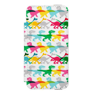 Dino Color Pattern iPhone SE/5/5s Wallet Case