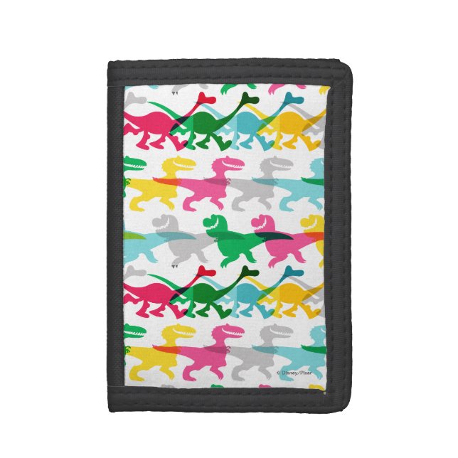 Dino Color Pattern Tri-fold Wallet (Front Vertical)