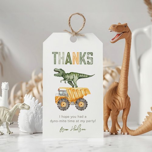 Dino Construction Party Favor Tags
