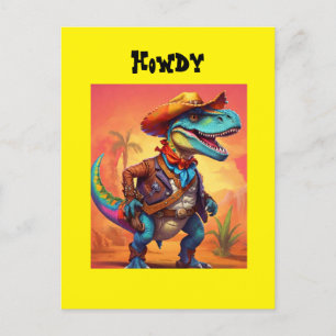 Dino Cowboy Postcard
