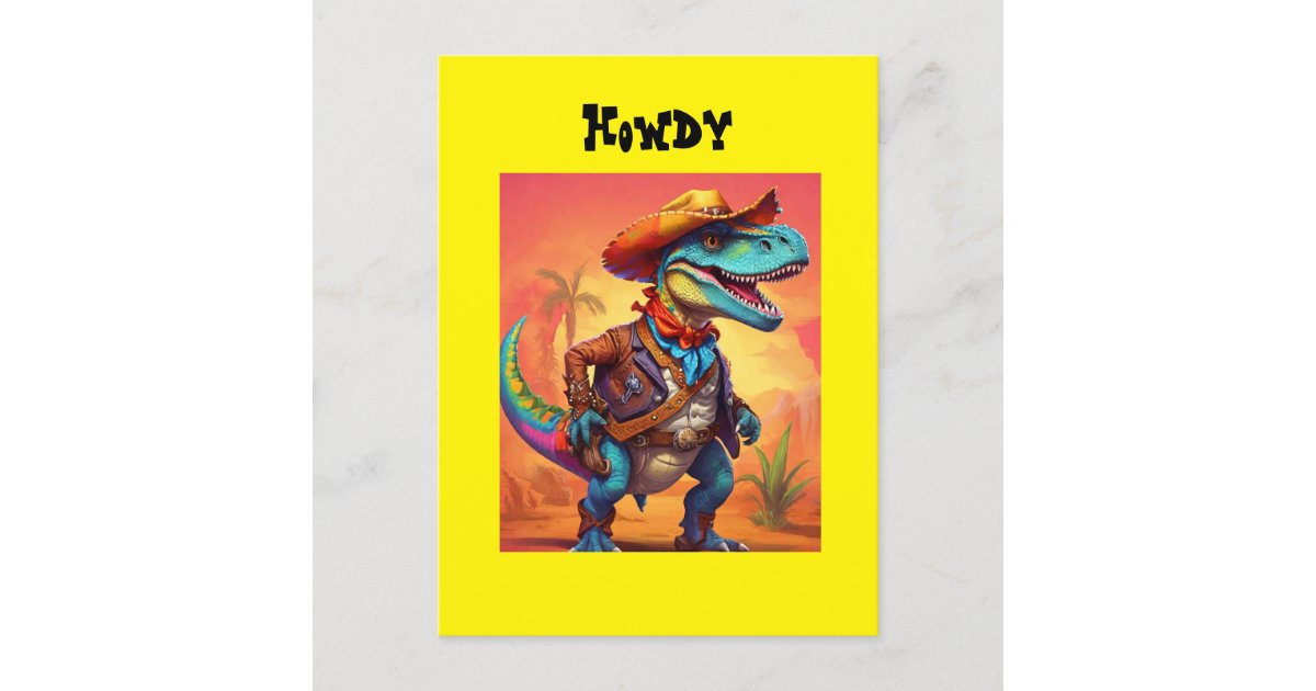 Dino Cowboy Postcard | Zazzle