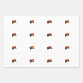 Dino Cowboy Wrapping Paper Flat Sheet Set of 3